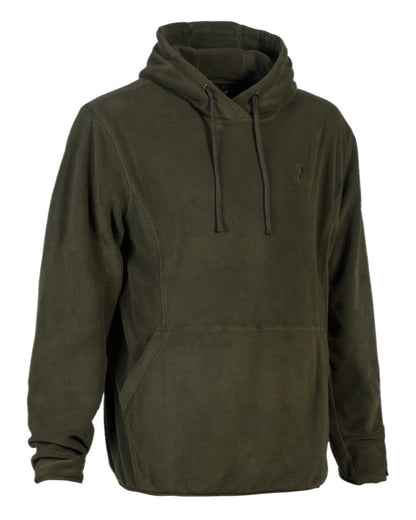 Khaki coloured Percussion Fleece Hooded Sweatshirt on white background #colour_khaki