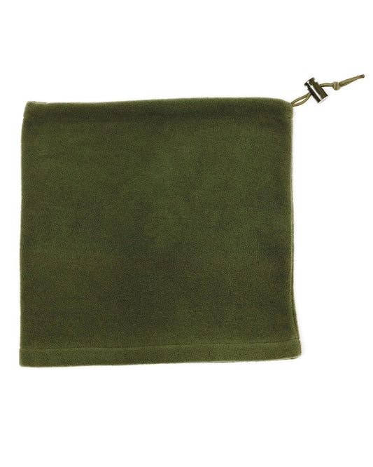 Khaki coloured Percussion Fleece Neck Warmer on white background #colour_khaki
