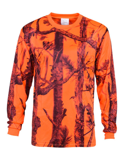 Ghostcamo Blaze coloured Percussion Ghostcamo Long Sleeve T-Shirt on white background #colour_ghostcamo-blaze