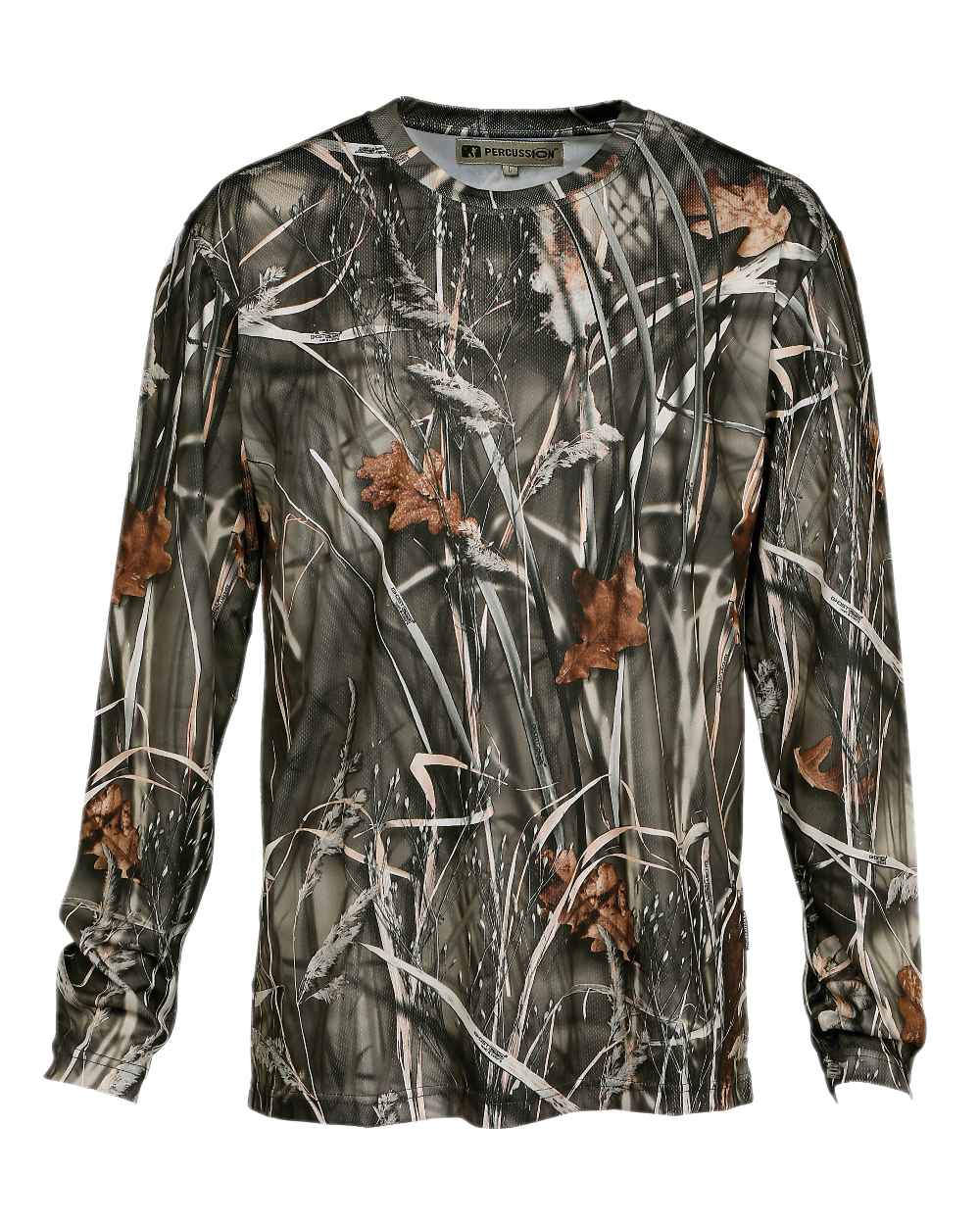 Ghostcamo Wet coloured Percussion Ghostcamo Long Sleeve T-Shirt on white background #colour_ghostcamo-wet