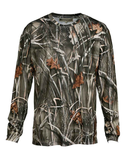 Ghostcamo Wet coloured Percussion Ghostcamo Long Sleeve T-Shirt on white background #colour_ghostcamo-wet