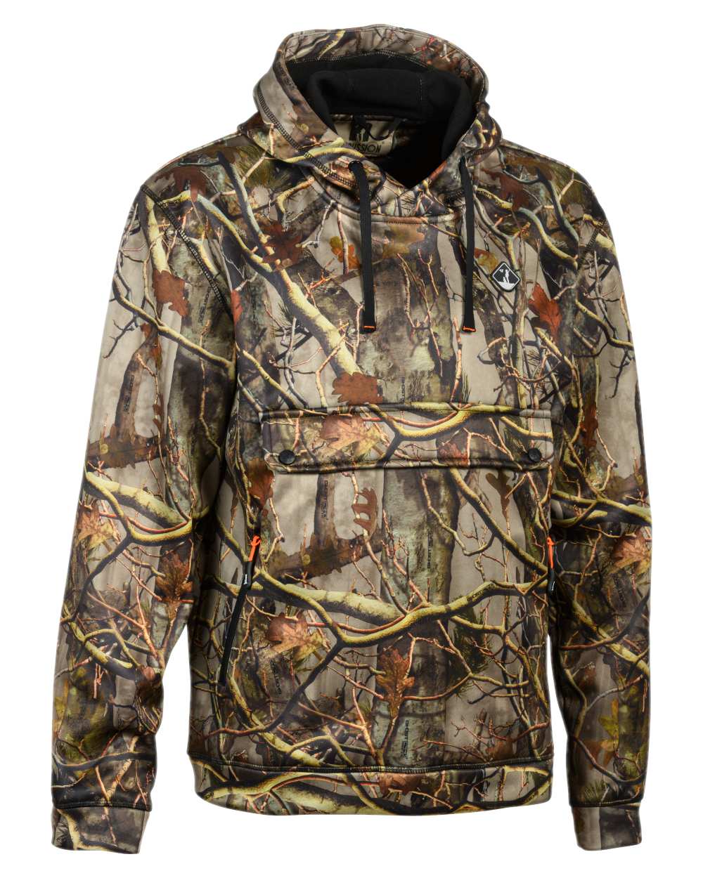 Ghostcamo Forest Evo coloured Percussion Hooded Sweatshirt on white background #colour_ghostcamo-forest-evo