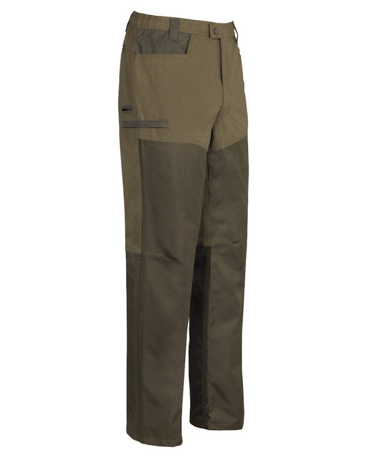 Khaki coloured Percussion Imperlight Reinforced Trousers on white background #colour_khaki
