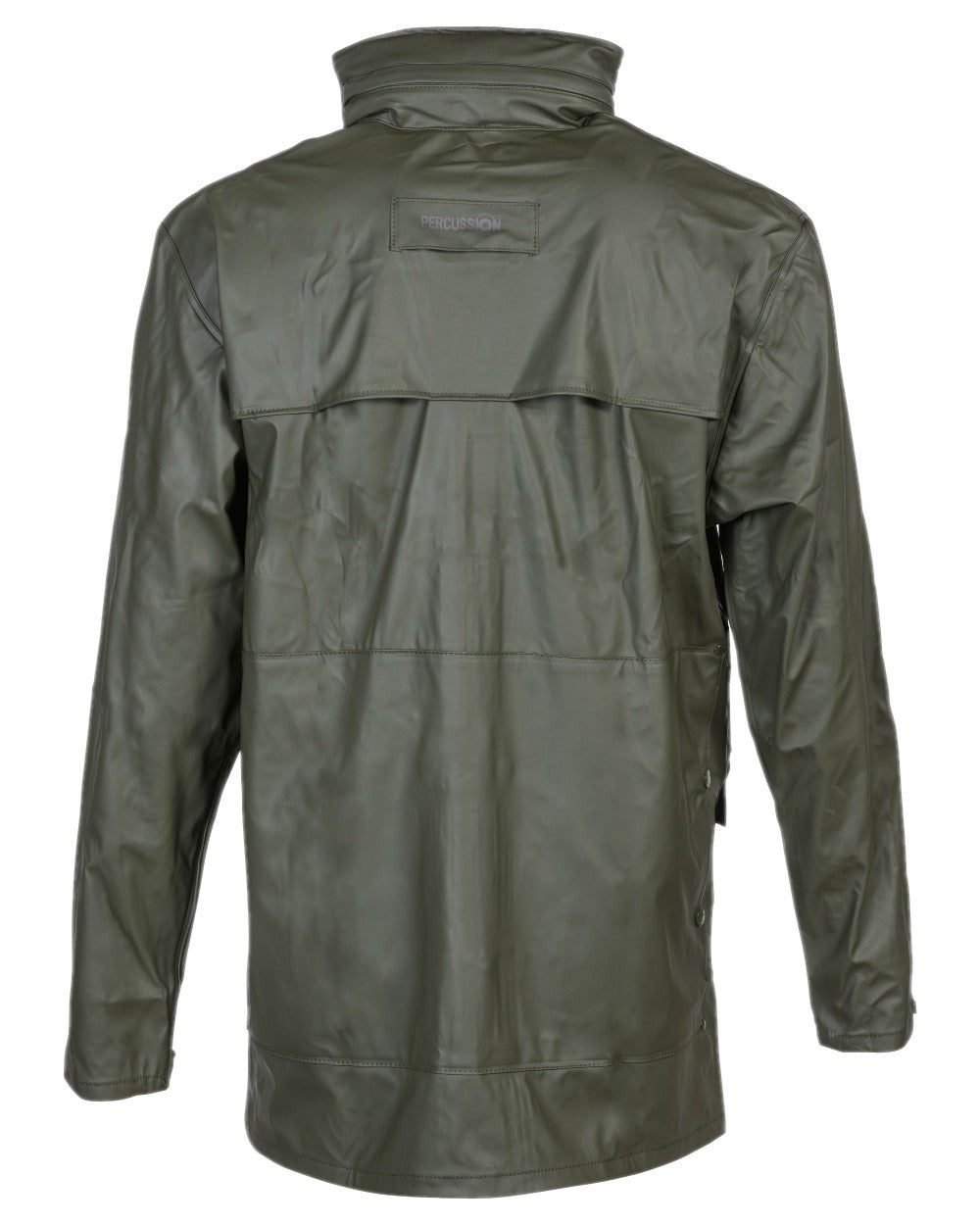 Khaki coloured Percussion Impersoft Hunting Jacket with Game Bag on white background #colour_khaki
