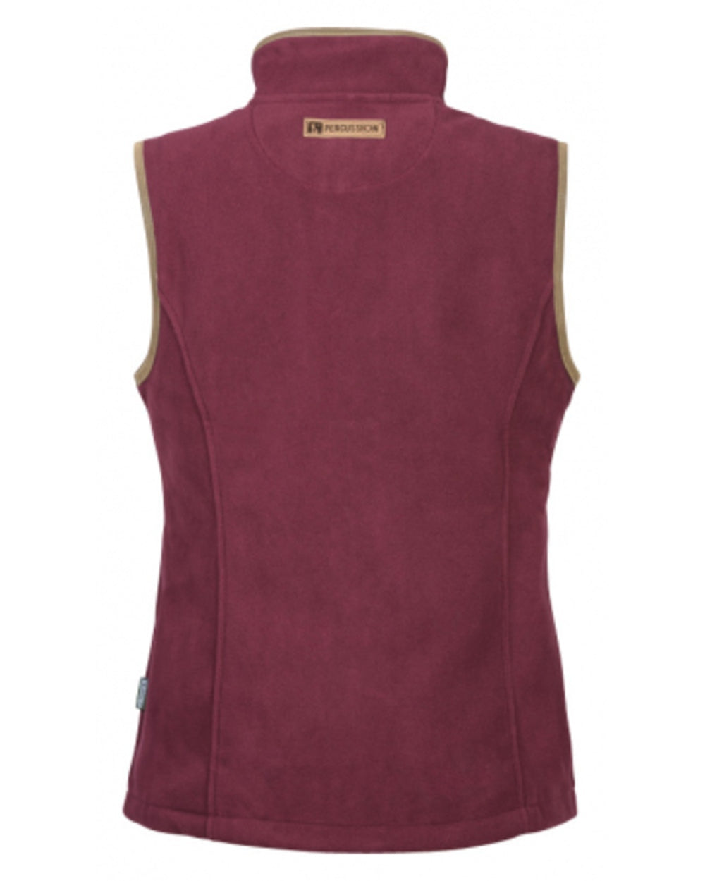 Bordeaux coloured Percussion Ladies Scotland Fleece Gilet on white background #colour_bordeaux