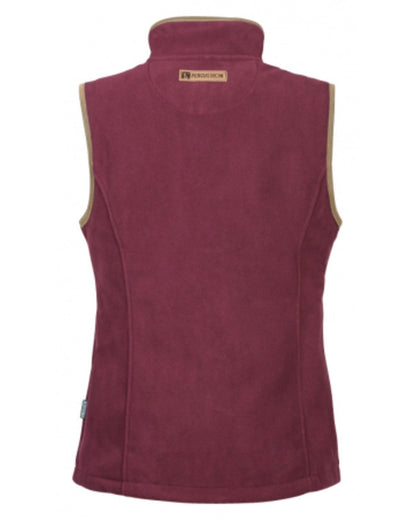 Bordeaux coloured Percussion Ladies Scotland Fleece Gilet on white background #colour_bordeaux