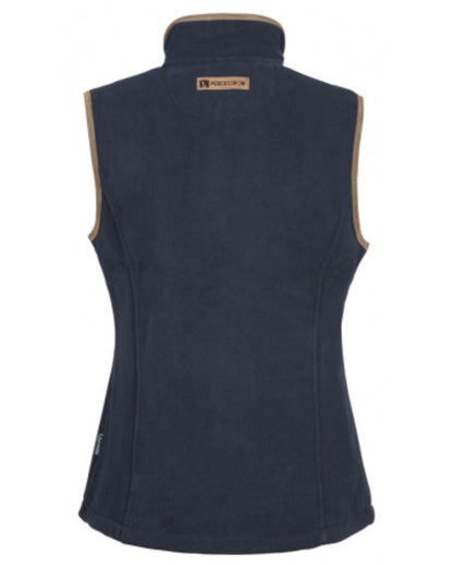 Navy coloured Percussion Ladies Scotland Fleece Gilet on white background #colour_navy