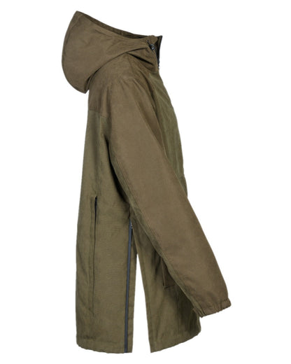 Khaki Coloured Percussion Mens Bristol Smock on white background #colour_khaki