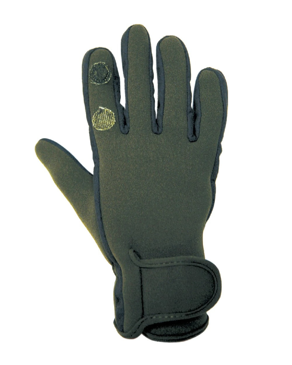 Khaki coloured Percussion Neoprene Gloves on white background #colour_khaki