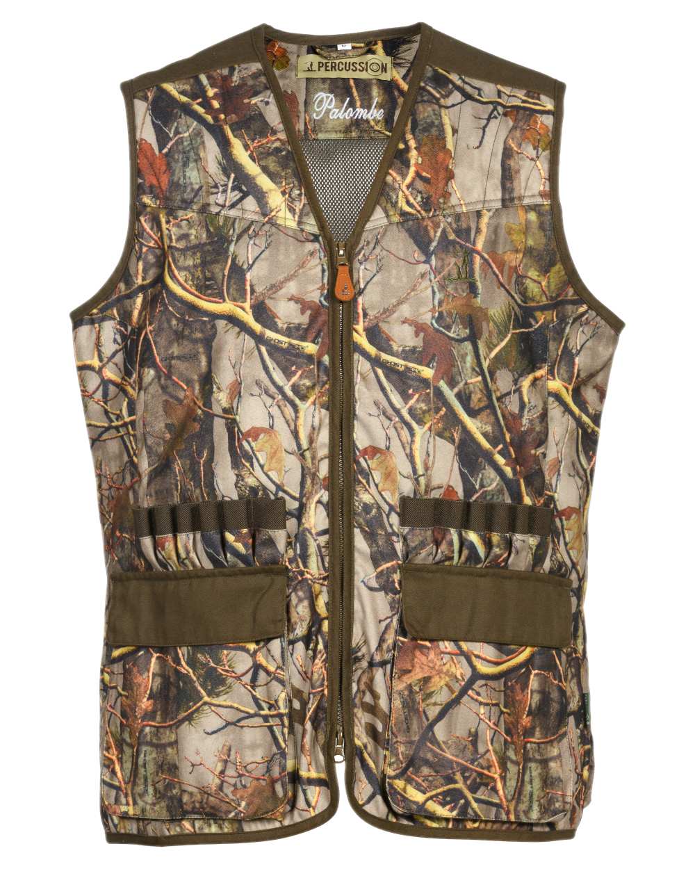Forest coloured Percussion Palombe Ghostcamo Vest on white background #colour_forest