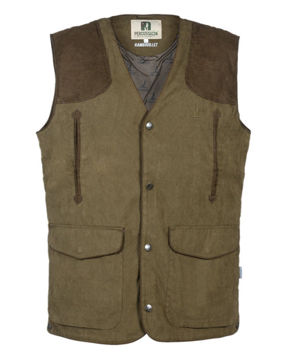 Khaki coloured Percussion Rambouillet Original Waterproof Waistcoat on white background #colour_khaki