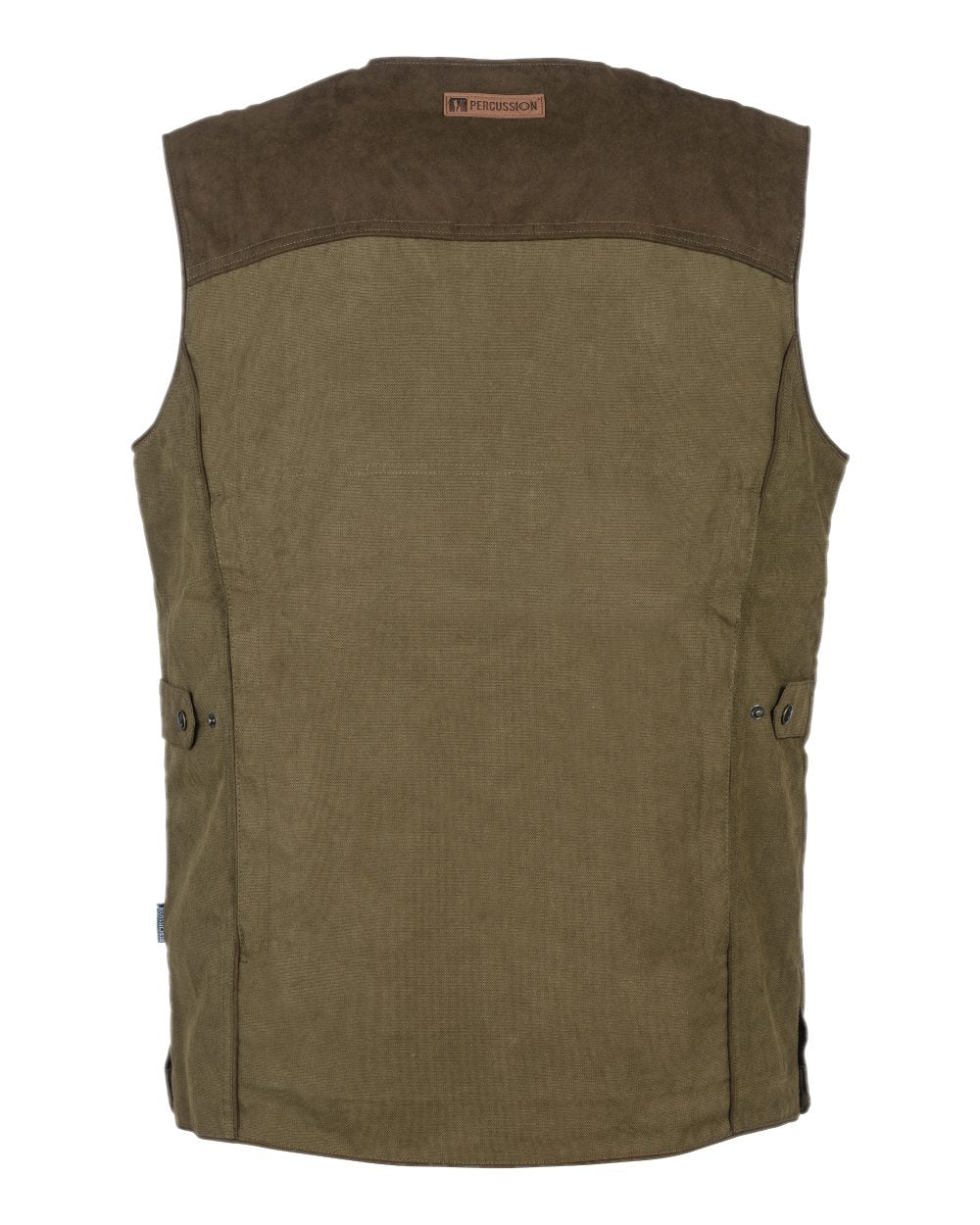 Khaki coloured Percussion Rambouillet Original Waterproof Waistcoat on white background #colour_khaki