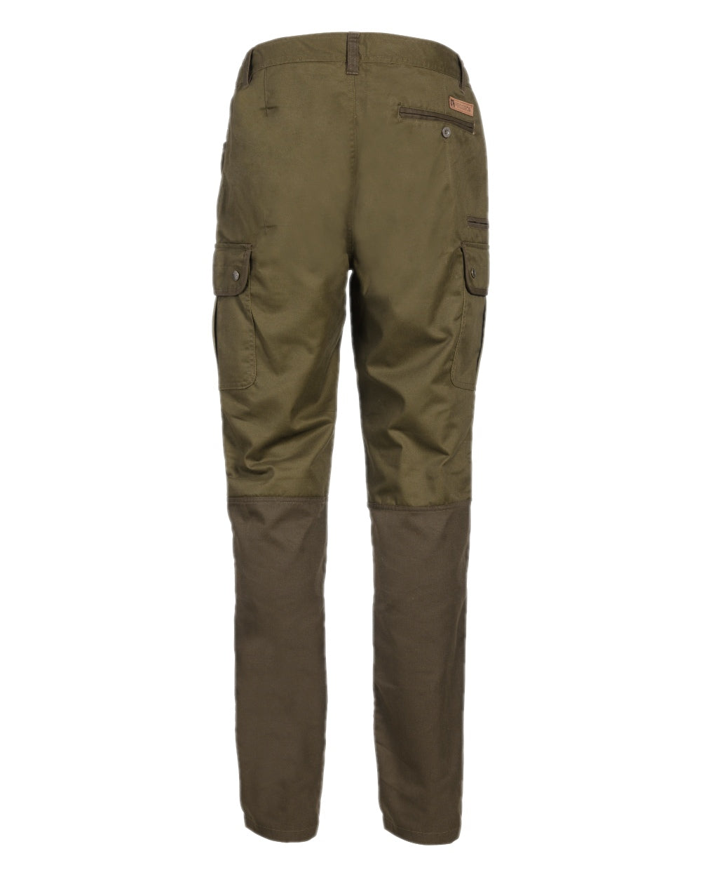 Khaki coloured Percussion Savane Trousers on white background #colour_khaki