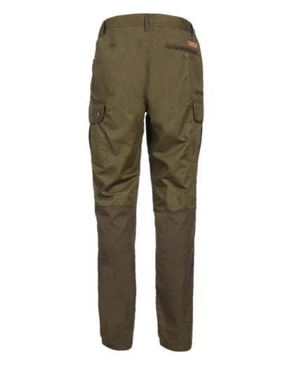 Khaki coloured Percussion Savane Trousers on white background #colour_khaki