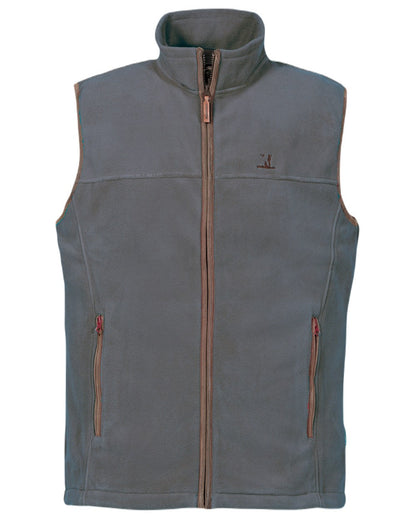 Grey coloured Percussion Scotland Fleece Gilet on white background #colour_grey