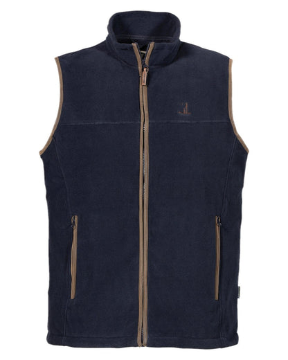 Navy coloured Percussion Scotland Fleece Gilet on white background #colour_navy