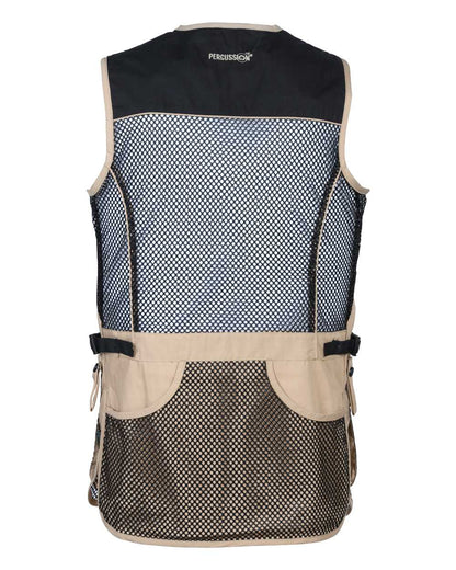 Black Beige coloured Percussion Skeet Vest on white background #colour_black-beige