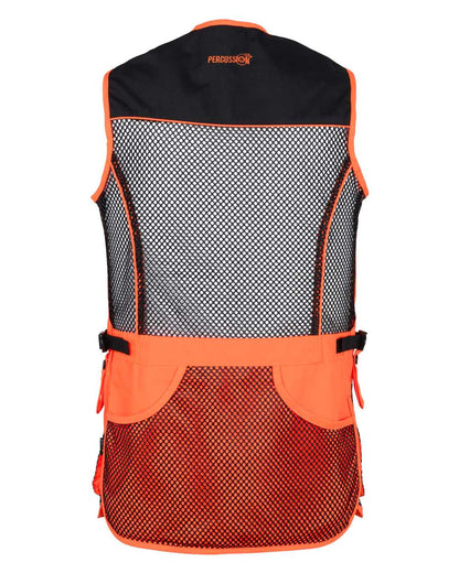 Black Orange coloured Percussion Skeet Vest on white background #colour_black-orange