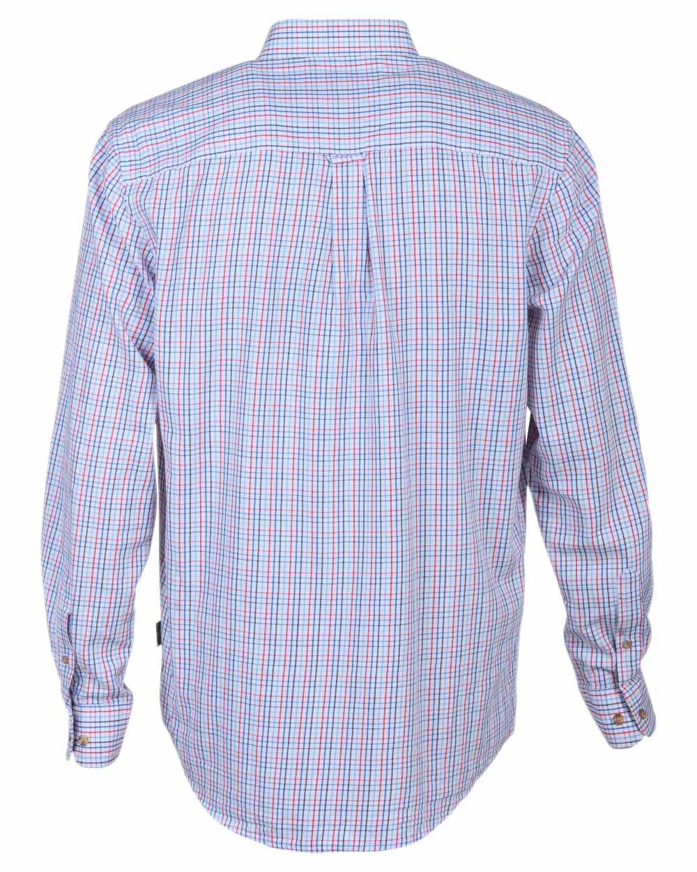 Red coloured Percussion Small Check Shirt on white background #colour_red