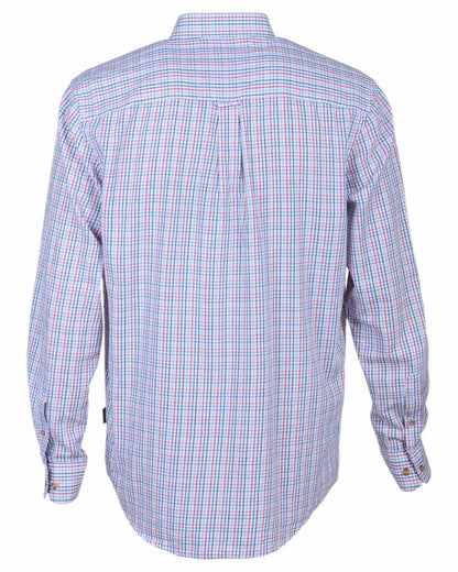 Red coloured Percussion Small Check Shirt on white background #colour_red