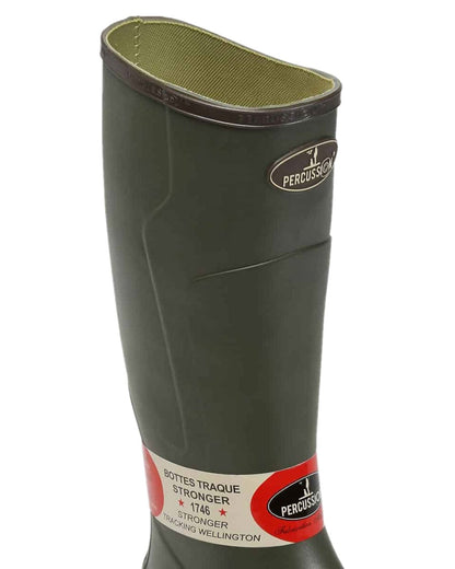 Green Coloured Percussion Stronger Beating Wellington Boots on white background #colour_green