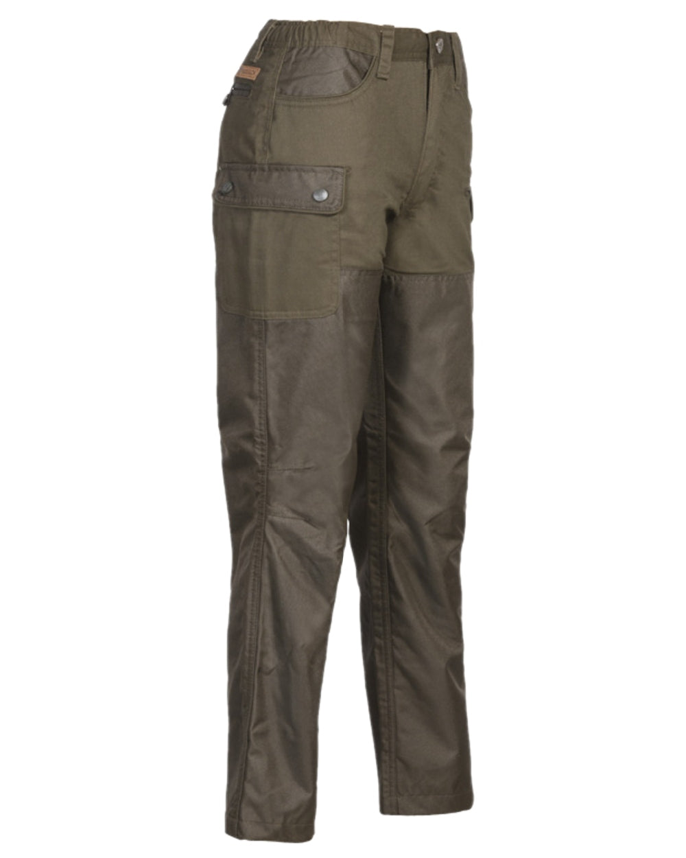 Light Khaki Coloured Percussion Tradition Bush Trousers on white background #colour_light-khaki