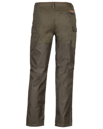 Light Khaki Coloured Percussion Tradition Bush Trousers on white background #colour_light-khaki