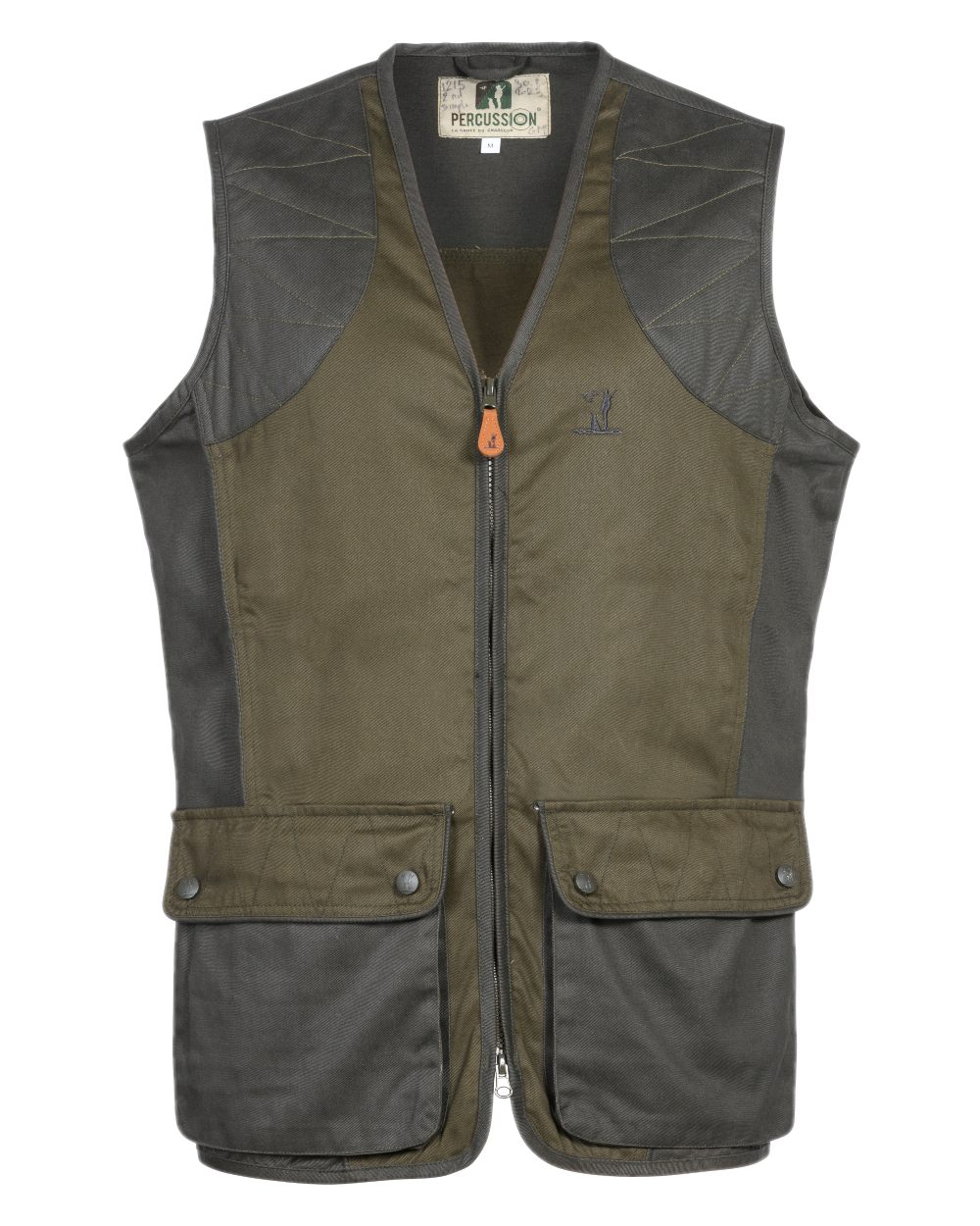 Light Khaki coloured Percussion Tradition Hunting Gilet on white background #colour_light-khaki