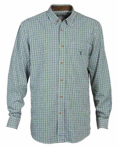 Khaki coloured Percussion Traditional Shirt on white background #colour_khaki