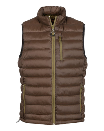 Brown coloured Percussion Trekking Quilted Gilet on white background #colour_brown