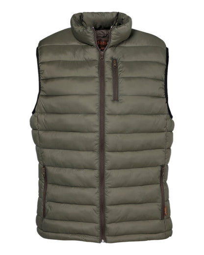 Khaki coloured Percussion Trekking Quilted Gilet on white background #colour_khaki
