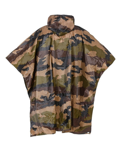 Central Europe Camo coloured Percussion Waterproof Poncho on white background #colour_central-europe-camo