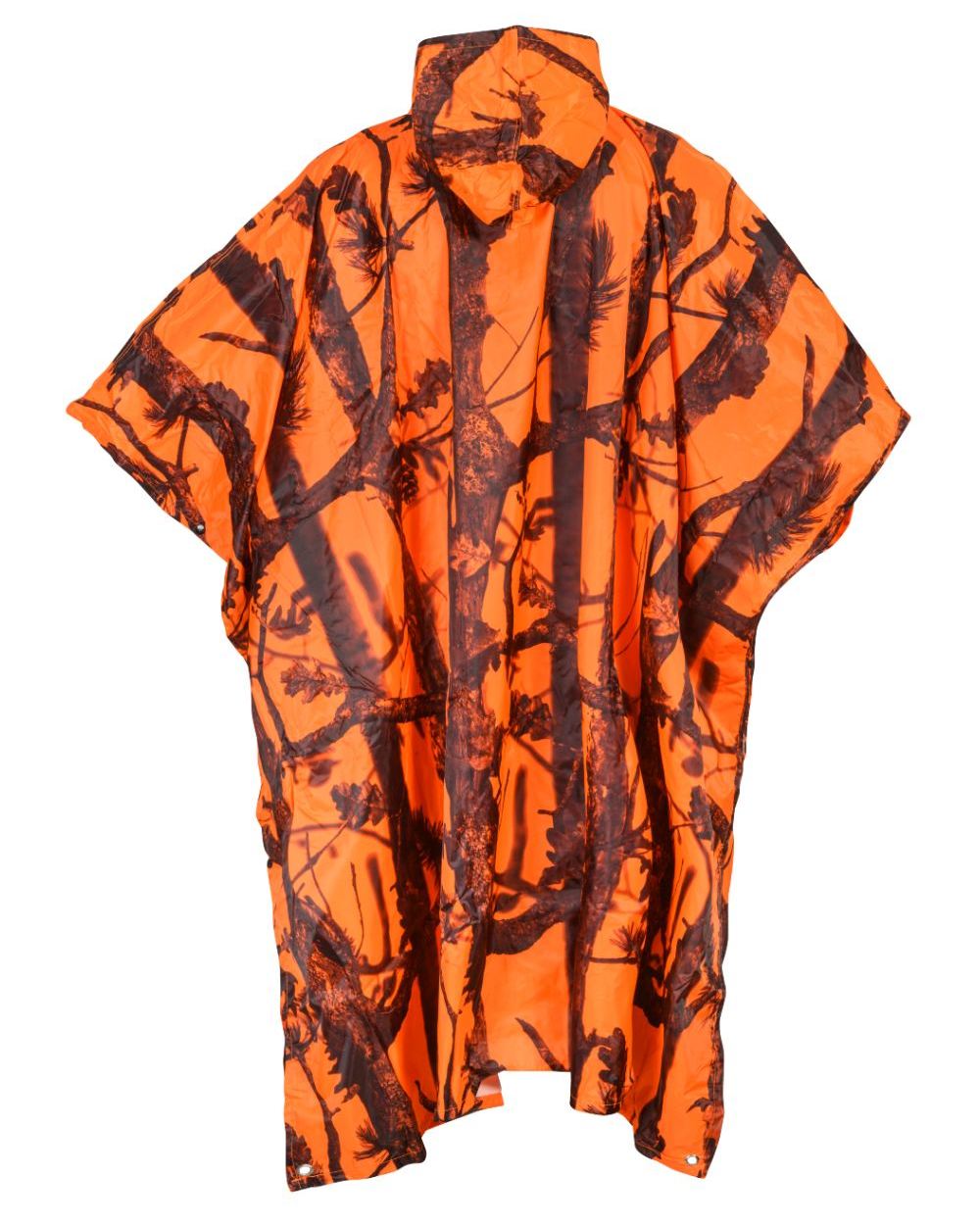 Ghostcamo Blaze coloured Percussion Waterproof Poncho on white background #colour_ghostcamo-blaze