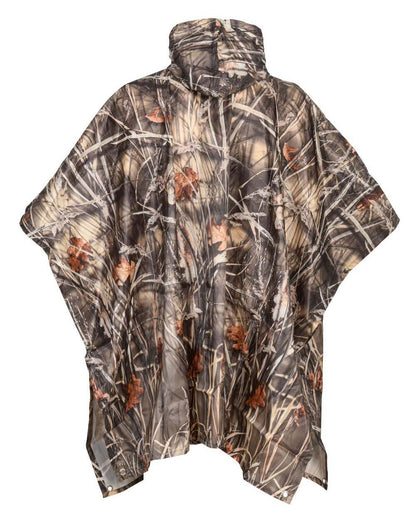 Ghostcamo Wet coloured Percussion Waterproof Poncho on white background #colour_ghostcamo-wet