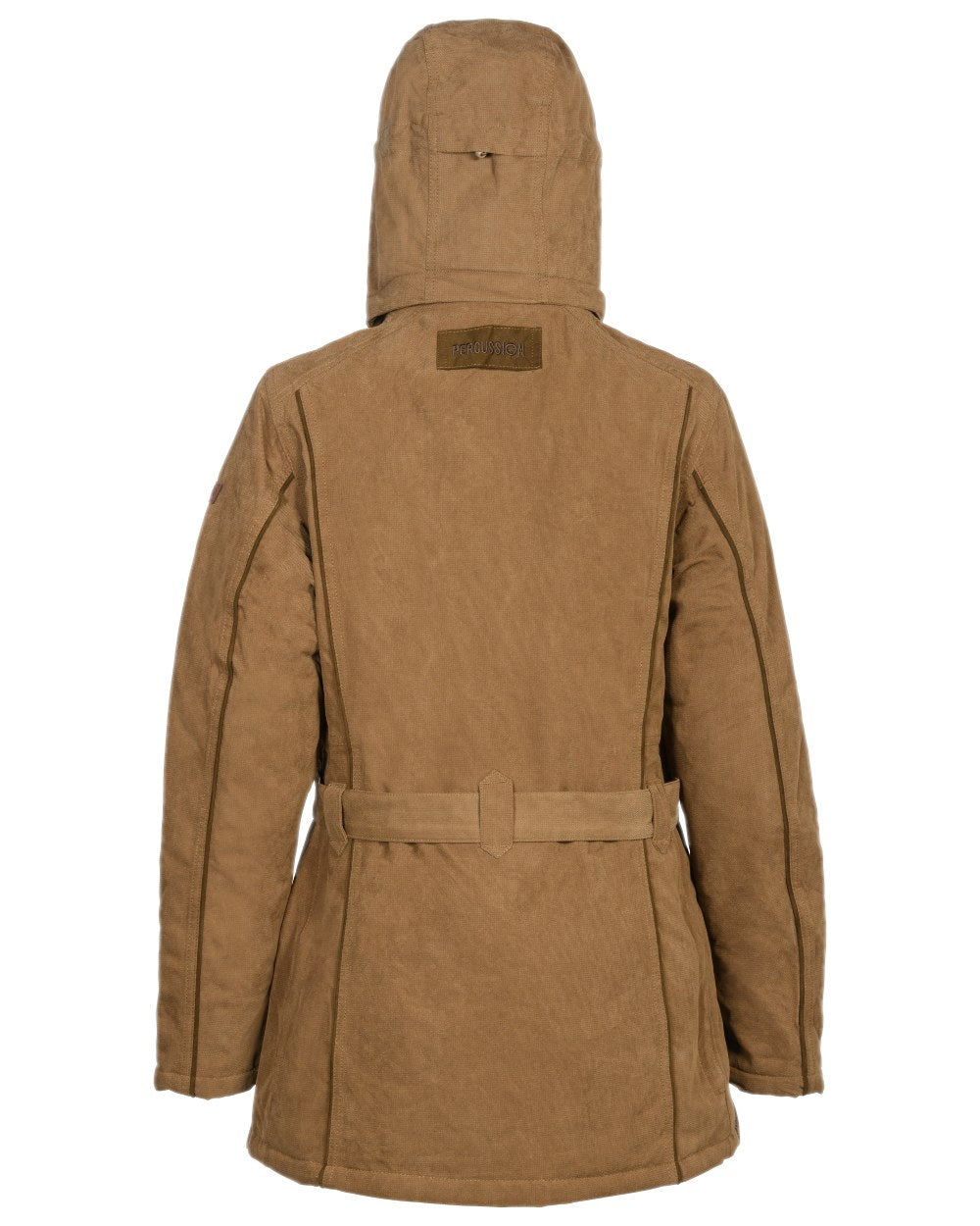 Brown coloured Percussion Womens Rambouillet Original Waterproof Jacket on white background #colour_brown