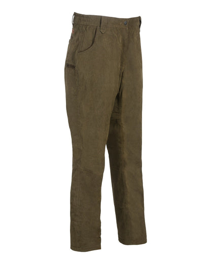 Khaki coloured Percussion Womens Rambouillet Original Waterproof Trousers on white background #colour_khaki