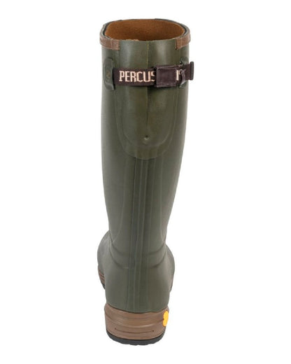 Khaki coloured Percussion Oxford Neoprene Wellington Boots on white background #colour_khaki