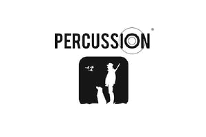 Black coloured Percussion logo on white background