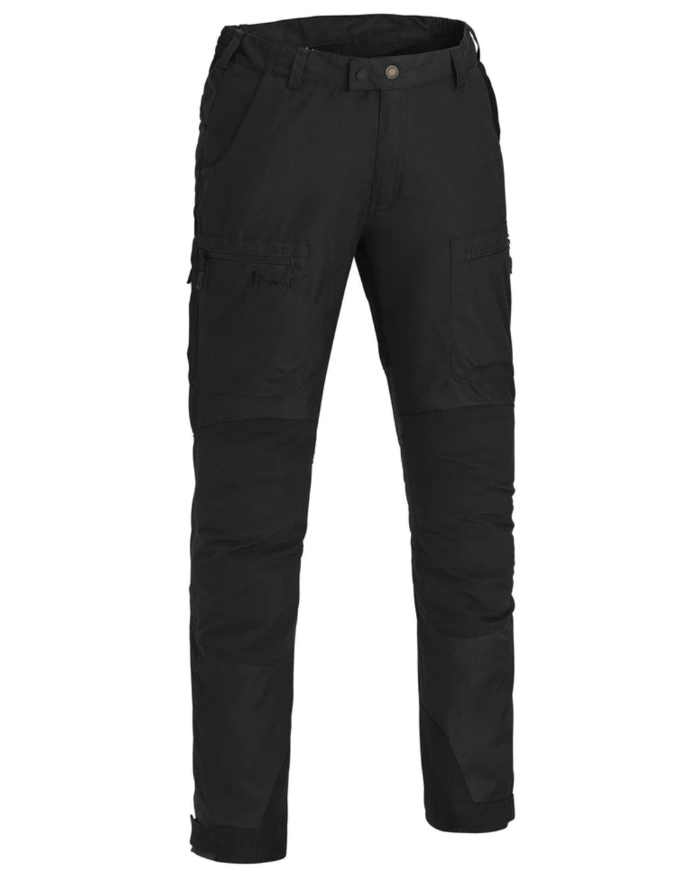 Black coloured Pinewood Childrens Caribou TC Trousers on white background #colour_black