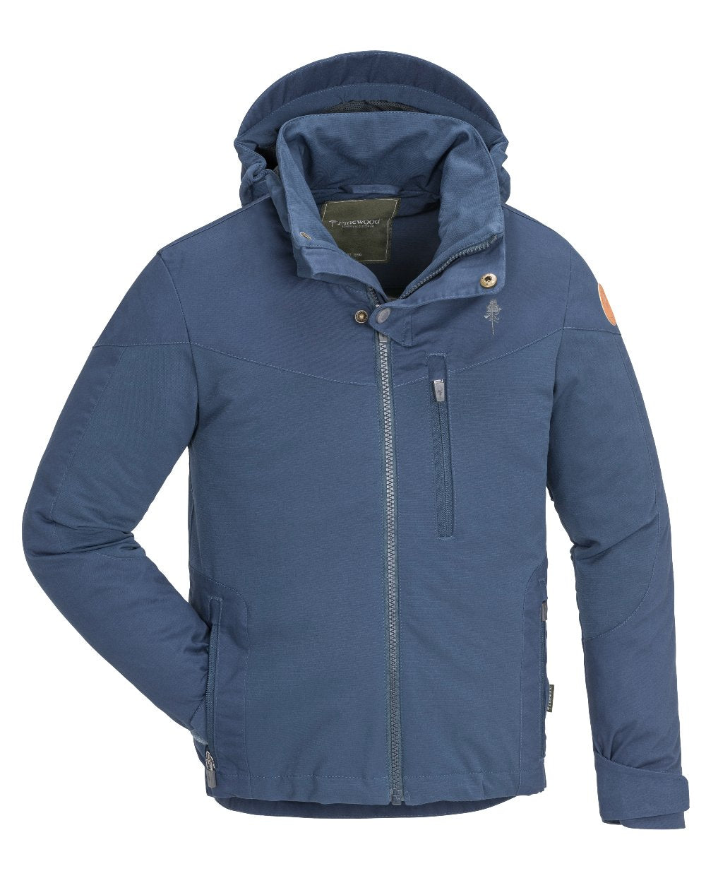 Dark Dive coloured Pinewood Childrens Finnveden Hybrid Jacket on white background #colour_dark-dive