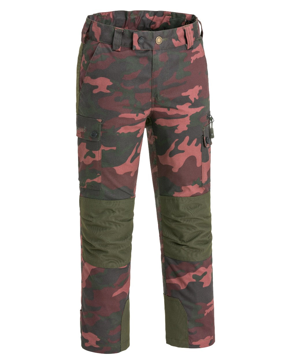 Dusty Plum Jungle coloured Pinewood Childrens Lappland Camou Trousers on white background #colour_dusty-plum-jungle