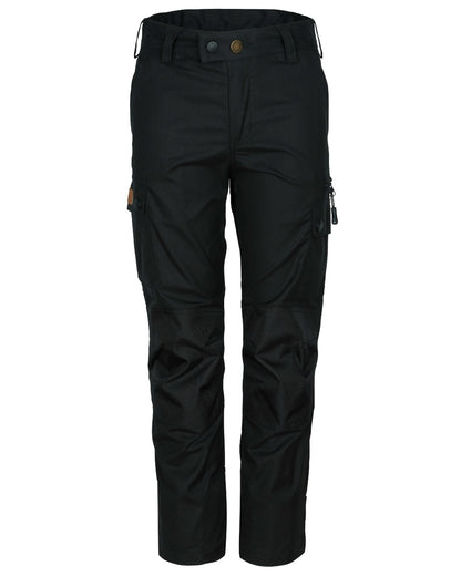 Black coloured Pinewood Childrens Lappland Trousers on white background #colour_black