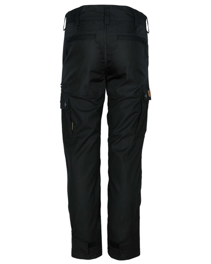 Black coloured Pinewood Childrens Lappland Trousers on white background #colour_black