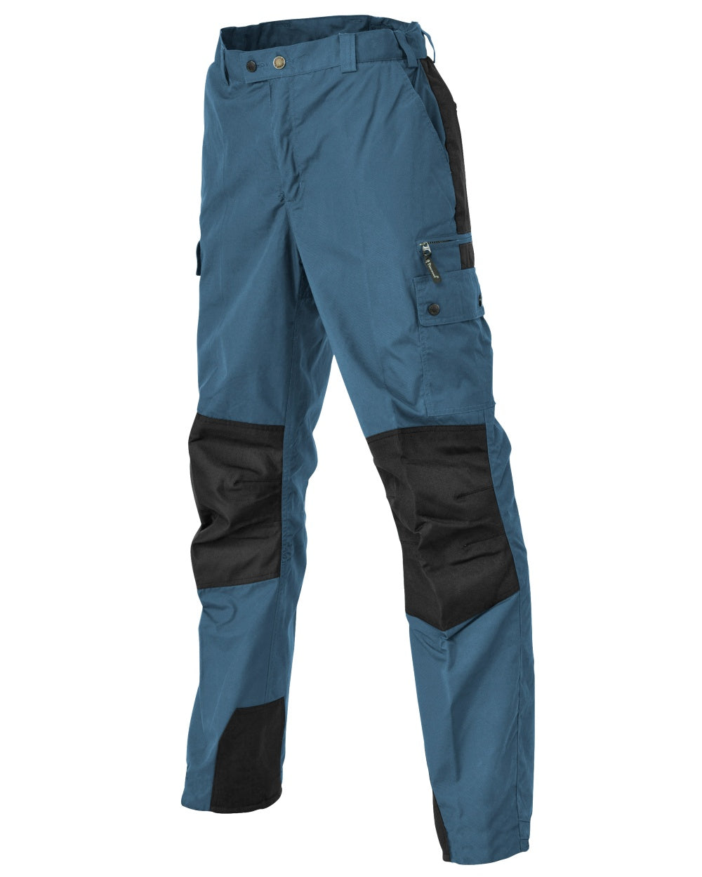Steel Blue Black coloured Pinewood Childrens Lappland Trousers on white background #colour_steel-blue-black
