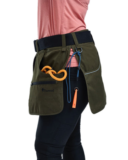 Moss Green Coloured Pinewood Dog Sports Waist Belt on white background #colour_moss-green
