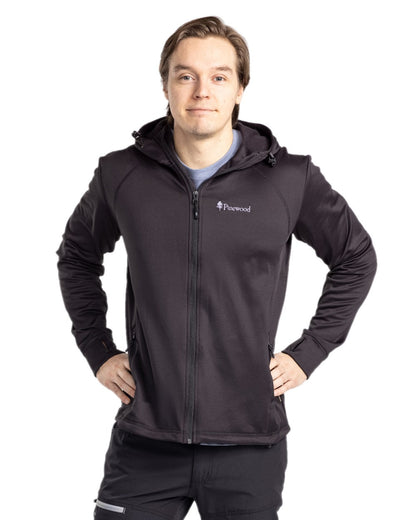 Black Coloured Pinewood Finnveden Hoodie on white background #colour_black