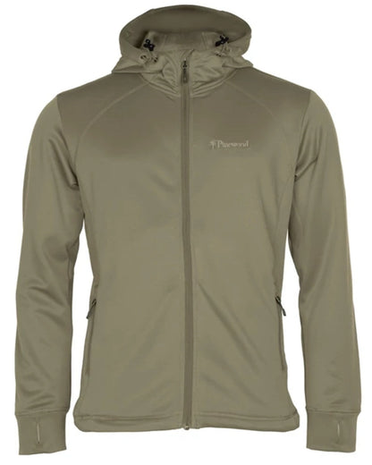 Mid Khaki coloured Pinewood Finnveden Hoodie on white background #colour_mid-khaki