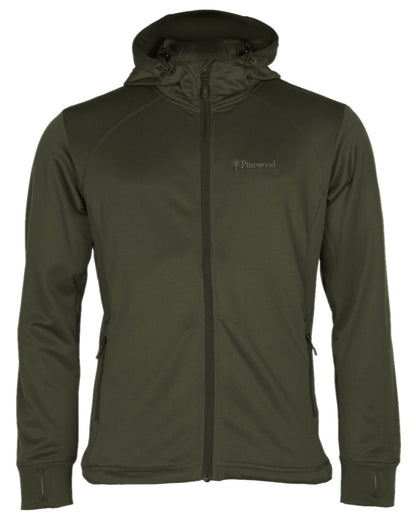 Moss Green Coloured Pinewood Finnveden Hoodie on white background #colour_moss-green