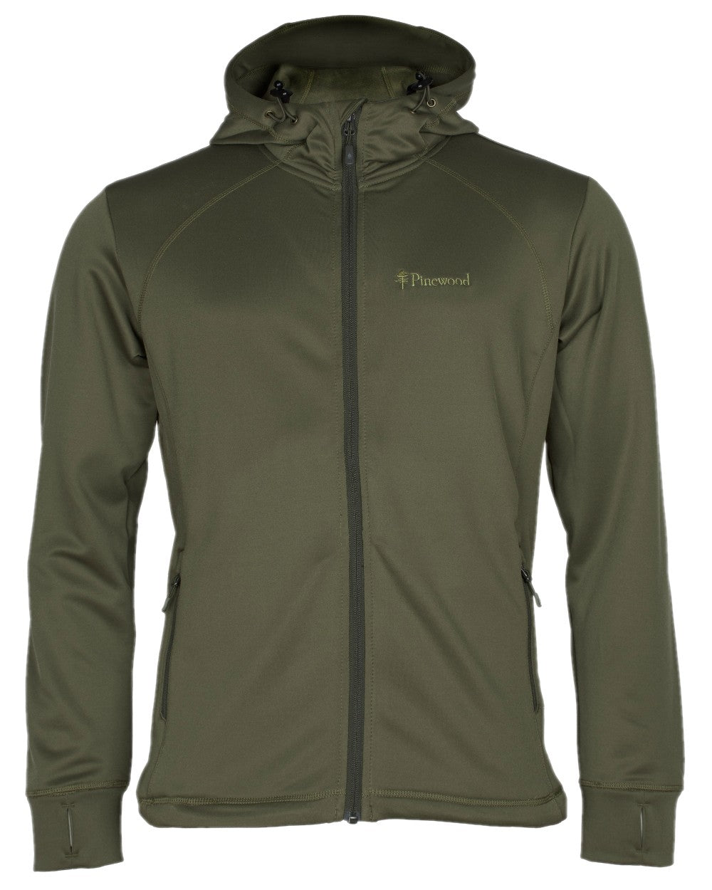 Olive Coloured Pinewood Finnveden Hoodie on white background #colour_olive