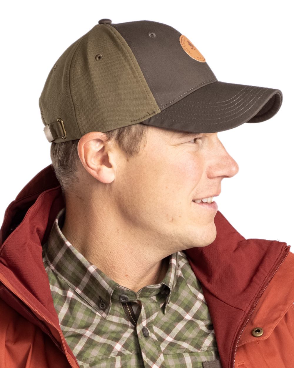 Dark Olive Hunting Olive Coloured Pinewood Finnveden Hybrid Cap on White background #colour_dark-olive-hunting-olive